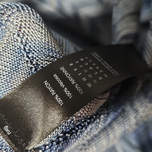 White House Black Market Blue Rayon Chevron Open Cardigan Sweater Small - Picture 5 of 6